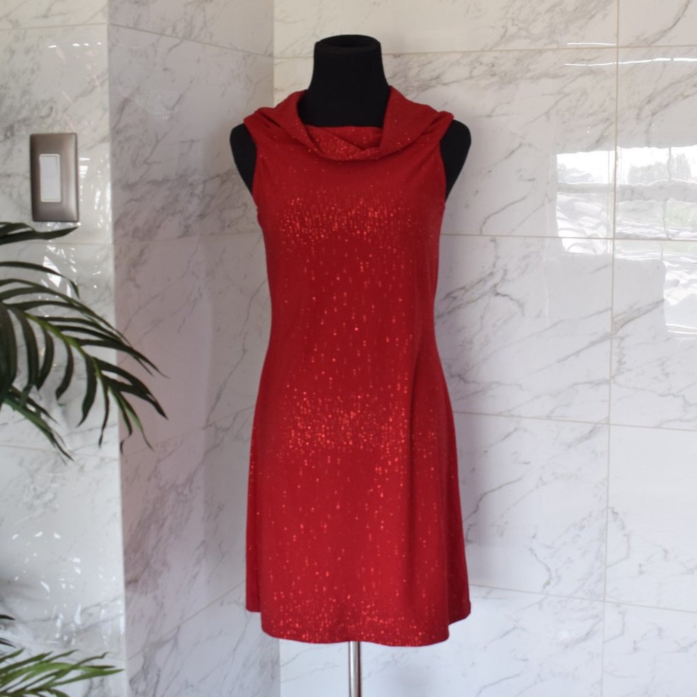 I.N. San Francisco Red Sequin Dress Size S